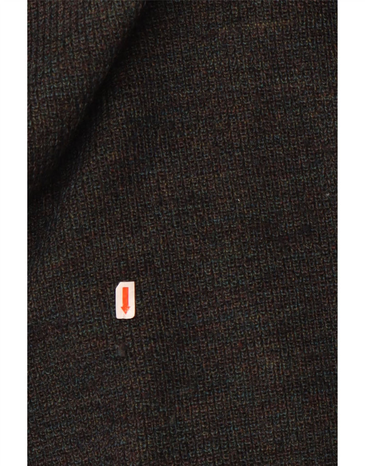 Marz Męski sweter rozpinany z podwójnymi piersiami EU 52, duża, szara, nakrapiana wełna