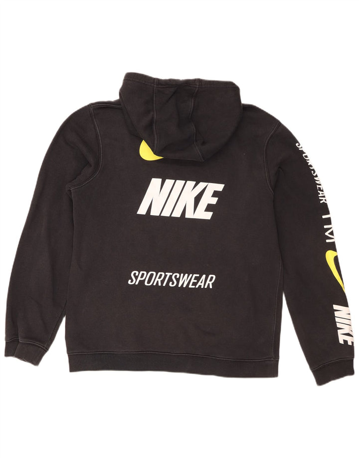 Męski sweter z kapturem Nike z grafiką, średni czarny, bawełniany