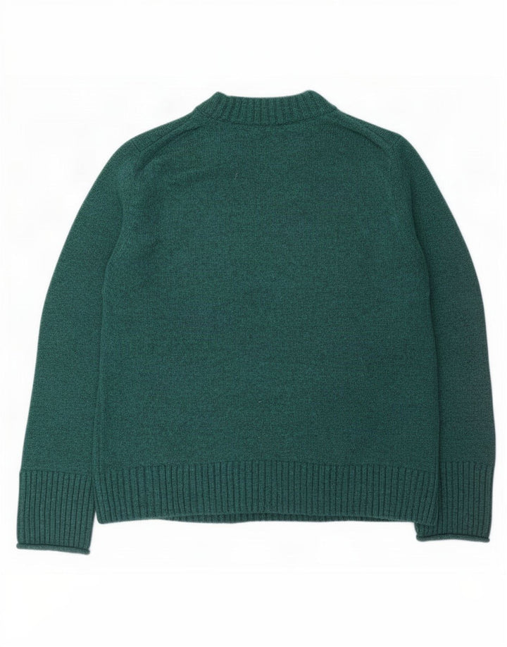 Sweter damski Jigsaw z okrągłym dekoltem UK 14 Średniej zielonej wełny