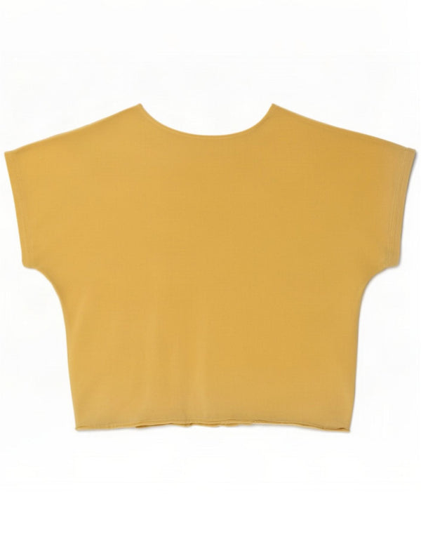Vintage Womens Blouse Top UK 16 Large Yellow