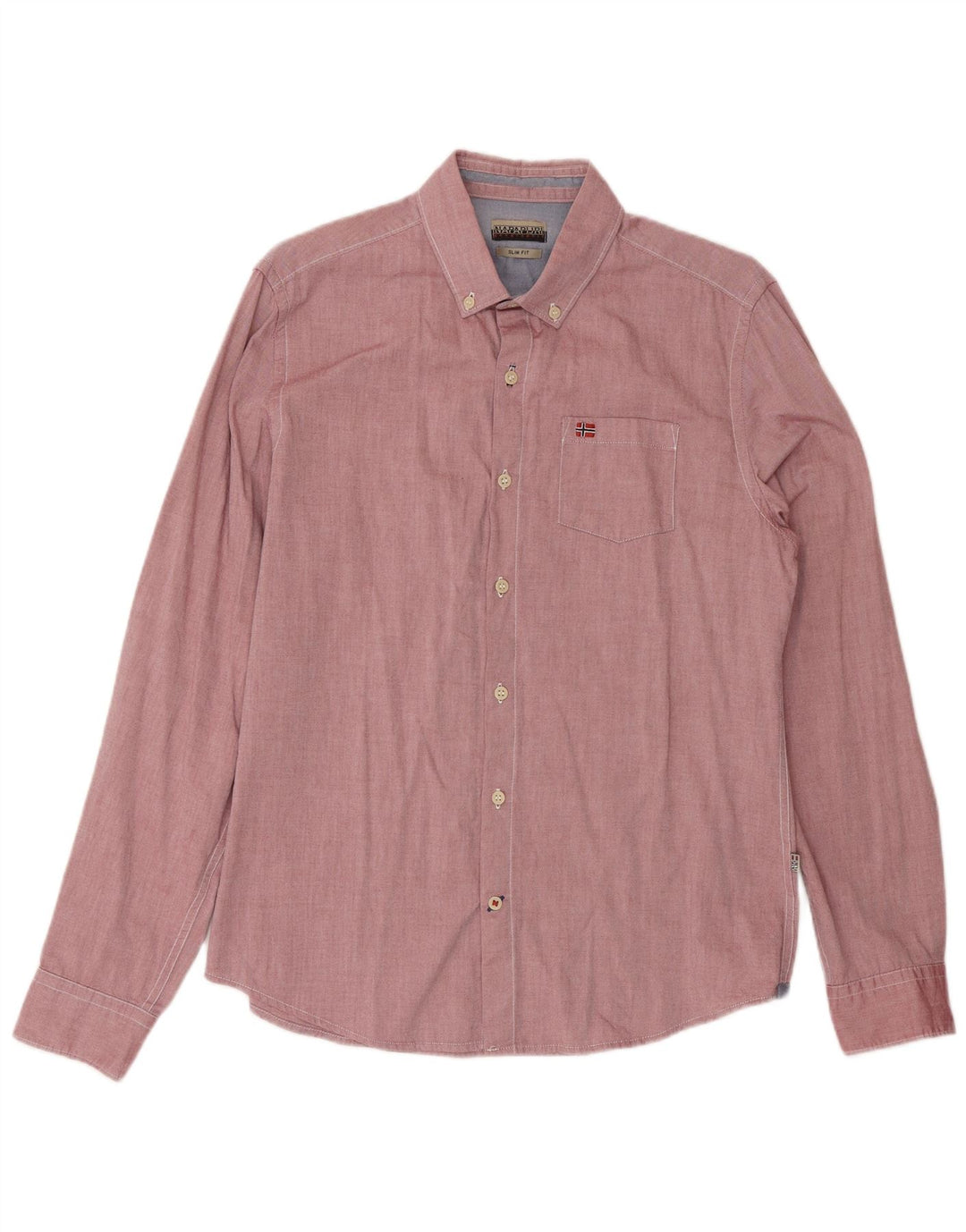 Koszula męska Napapijri Slim Fit, duża, różowa