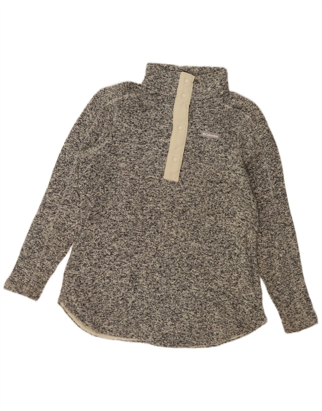 Męski sweter męski Columbia z zapinanym dekoltem, duży, szary, nakrapiany poliester