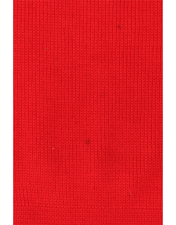 Vintage męski sweter z dekoltem w łódkę, średni czerwony
