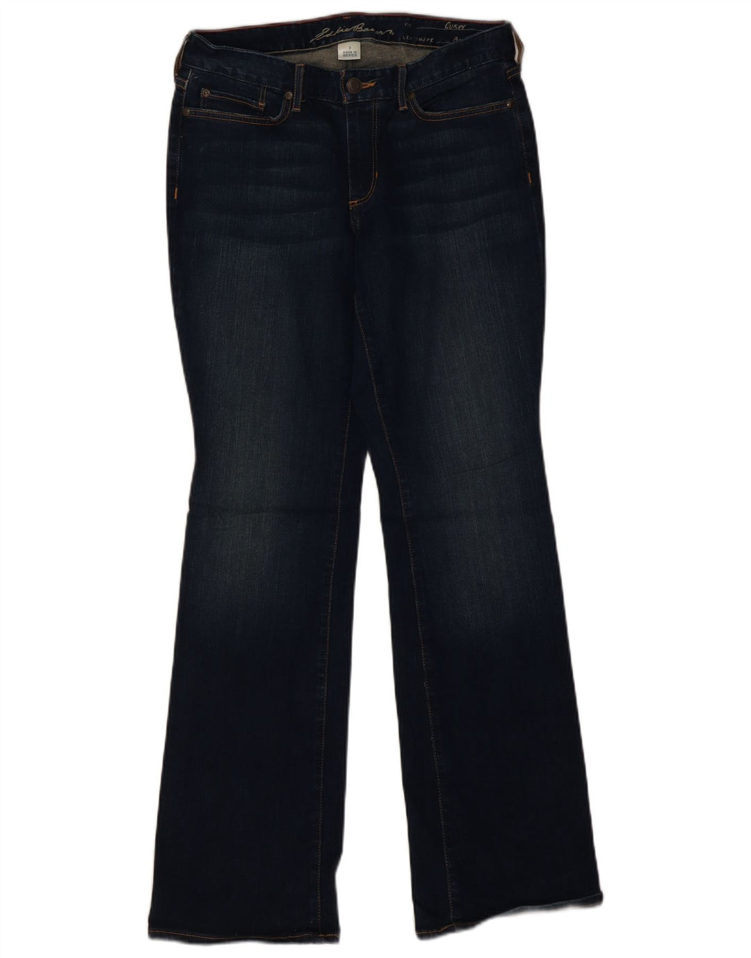 Jeansy damskie EDDIE BAUER Curvy Bootcut US 8 Medium W34 L32 Granatowe