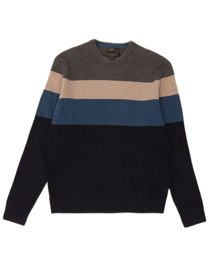 Marks & Spencer Męski sweter z okrągłym dekoltem, średni, wielokolorowy