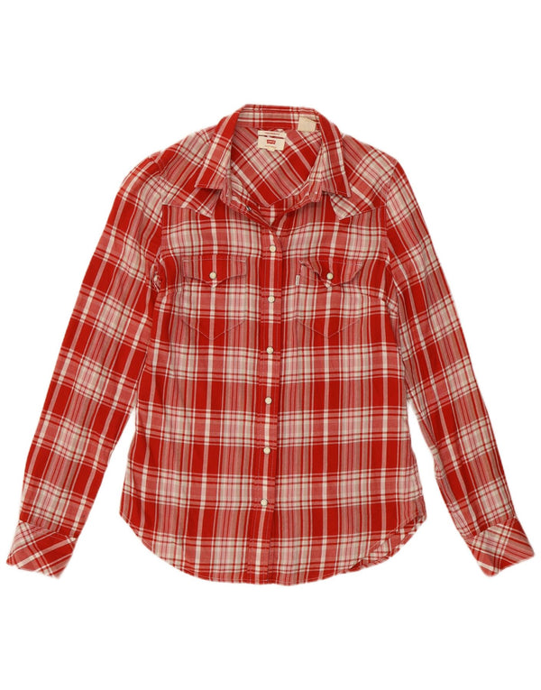 Damska koszula flanelowa Levi's Western Tailored Fit UK 4 XS, bawełniana w czerwoną kratę
