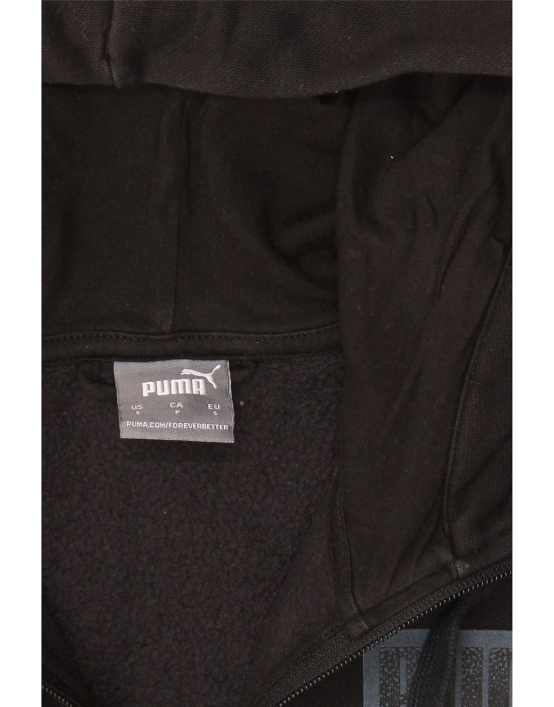 PUMA Mens Zip Hoodie Sweater Small Black Cotton Vintage Puma and Second-Hand Puma from Messina Hembry 