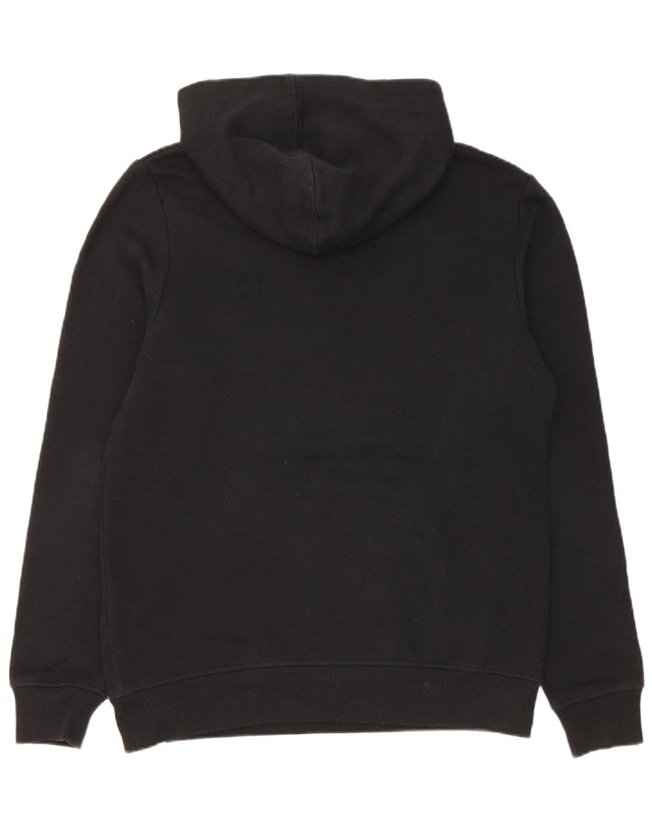 Męski sweter z kapturem i grafiką Jack & Jones, zapinany na zamek, średni czarny poliester