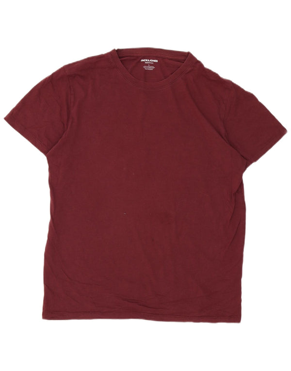 T-shirt męski Jack & Jones, duży, bordowy, bawełniany