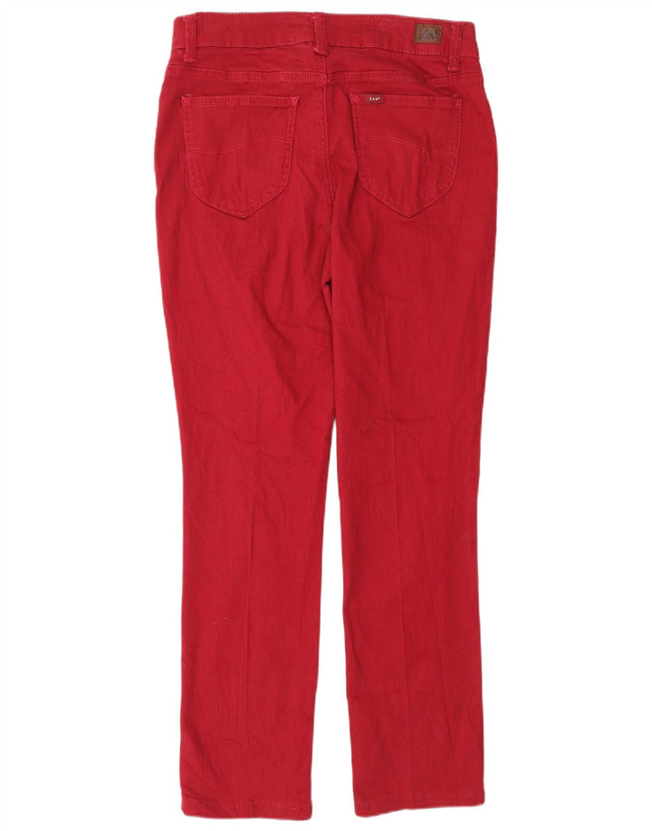Damskie proste dżinsy LEE ze średnim stanem i regularnym krojem US 6 Medium W30 L28 czerwone