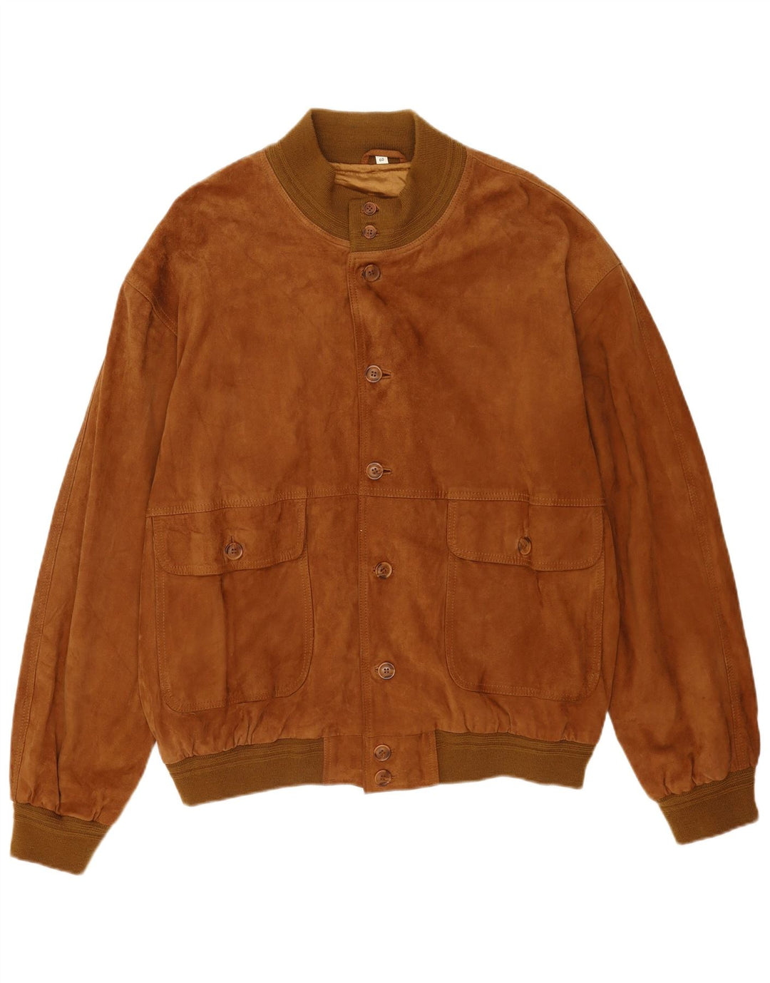 Vintage męska zamszowa kurtka bomber IT 60 5XL brązowa skóra