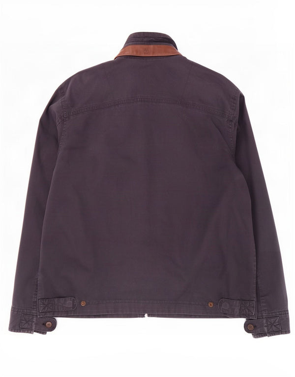 Timberland Mens Bomber Jacket UK 40 Large Navy Blue Cotton