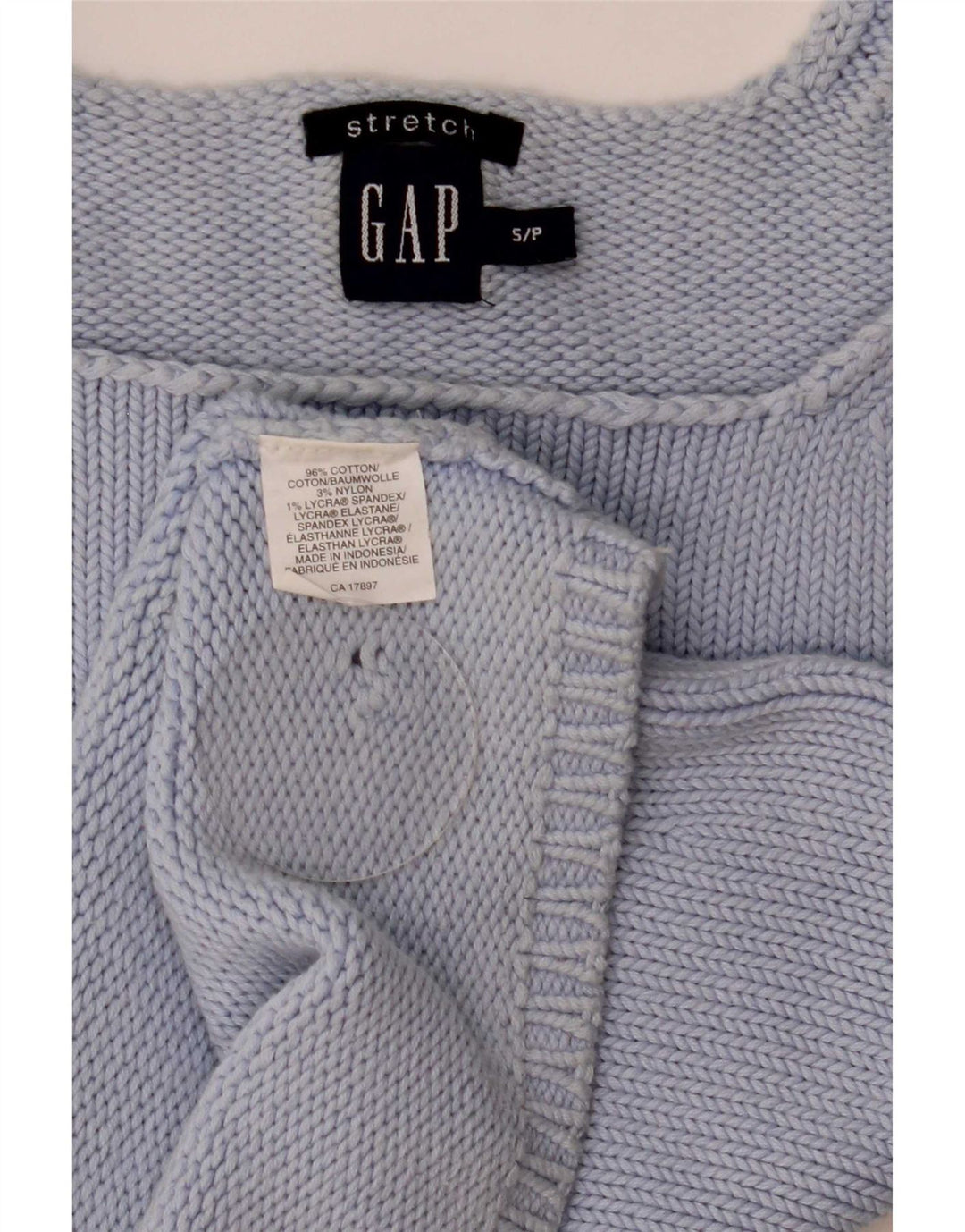 Damski top na ramiączkach Gap Crop Knit UK 8 Small Blue Cotton