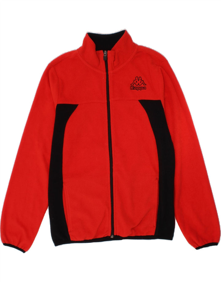KAPPA Boys Fleece Jacket 11-12 Years Red Colourblock Vintage Kappa and Second-Hand Kappa from Messina Hembry 