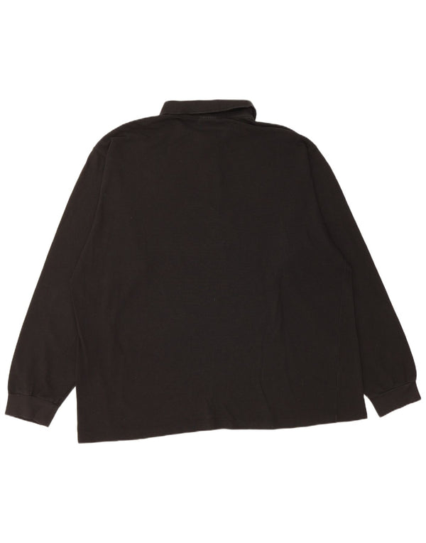 Męska koszulka polo Lacoste z długim rękawem, rozmiar 8 3XL, czarna bawełna