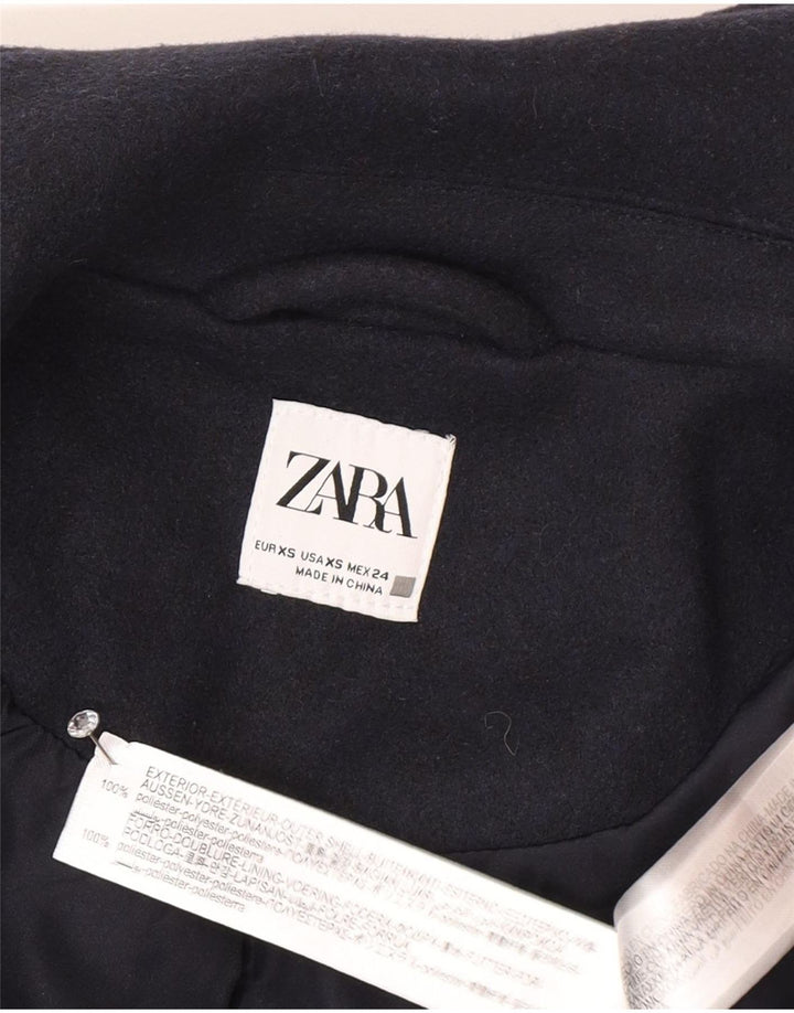 Damska krótka kurtka bomberka Zara UK 6 XS granatowa, poliestrowa