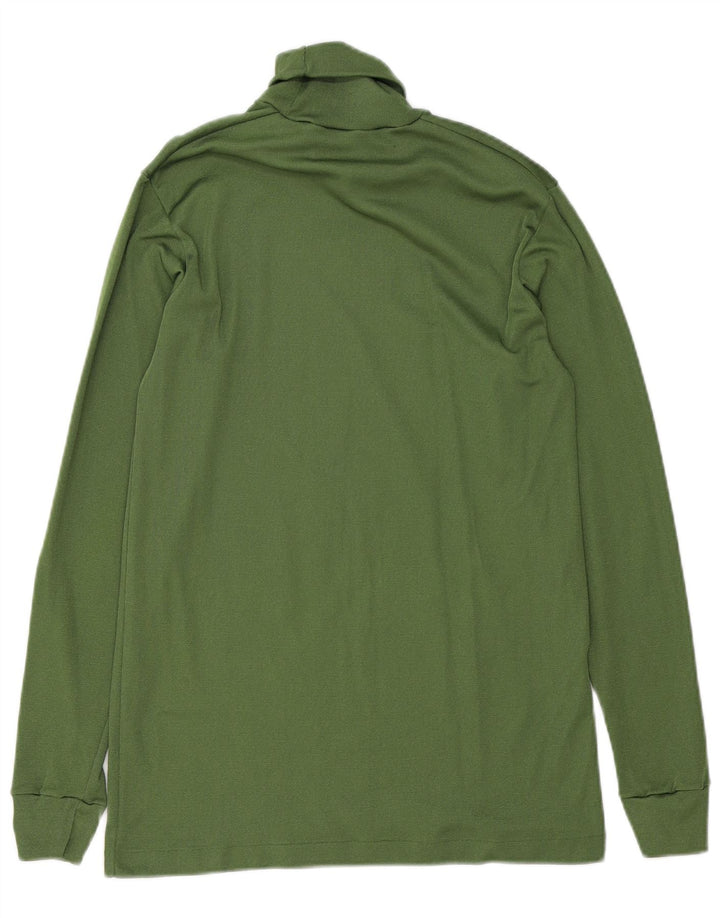 Vintage męski top z długim rękawem, średni zielony