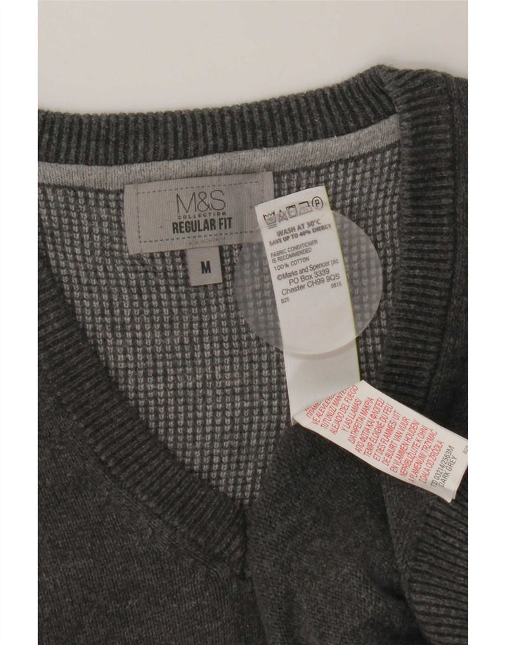 Marks & Spencer Męski podkoszulek bez rękawów o regularnym kroju, średnioszary, bawełniany