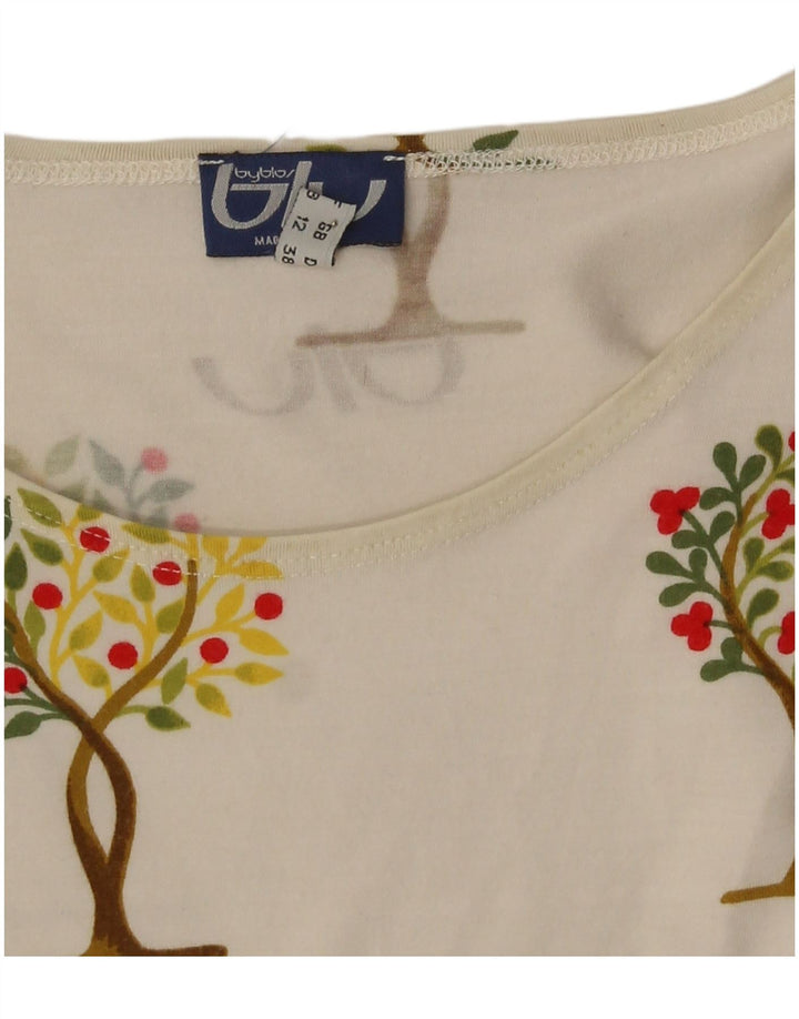 Damska kamizelka z grafiką Byblos Crop Top UK 12 Średniobiałe kwiaty