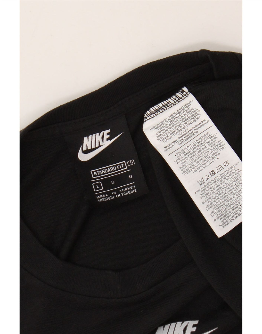 Męski T-shirt NIKE o standardowym kroju, duży, czarny, bawełniany