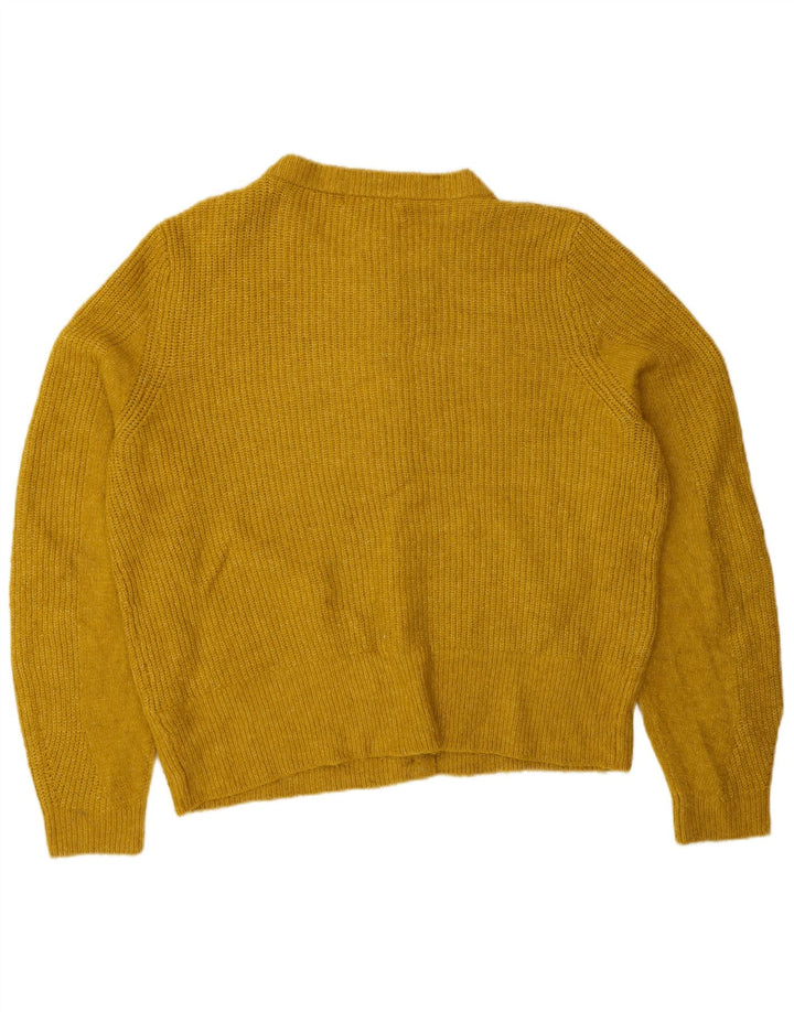 Marks & Spencer Damski sweter rozpinany UK 16, duży, żółty akryl