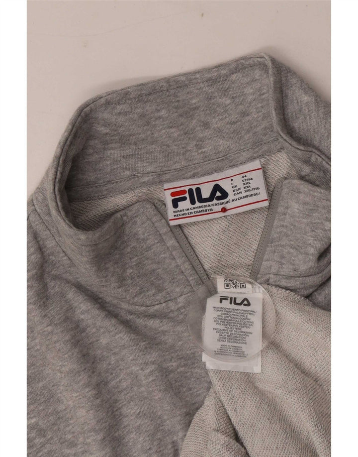 Męska bluza dresowa Fila 2XL Szara bawełniana nakrapiana