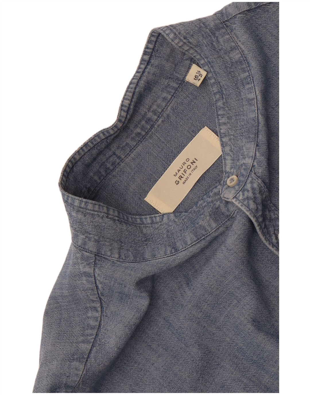 Męska koszula dżinsowa Mauro Grifoni, rozmiar 42 16 1/2, duża niebieska