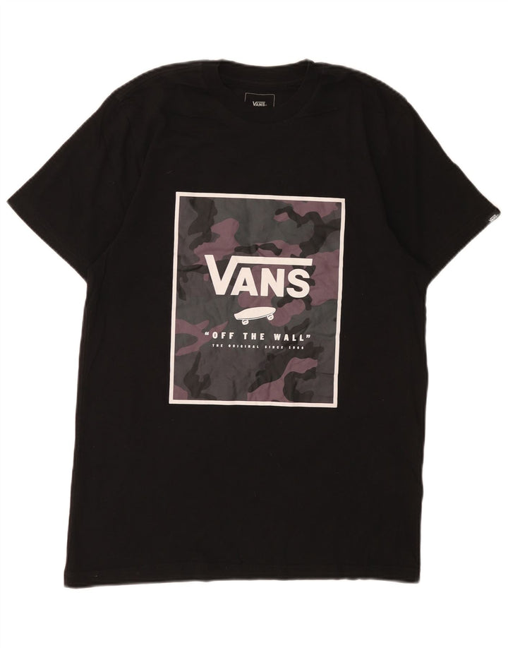 Męski T-shirt z grafiką Vans o dopasowanym kroju, średni czarny, bawełniany