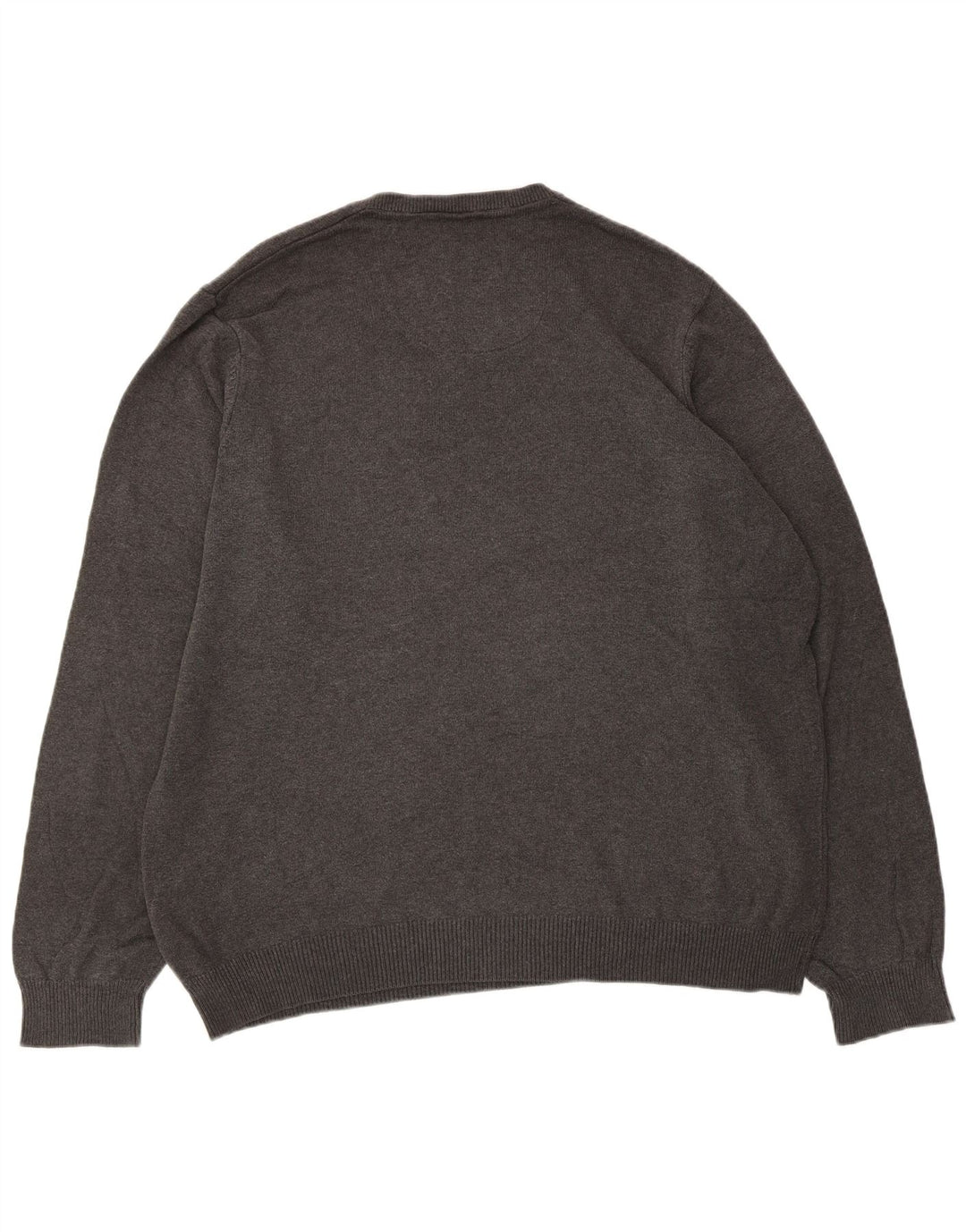 Marks & Spencer Męski sweter z dekoltem w kształcie litery V, XL, szary, bawełniany