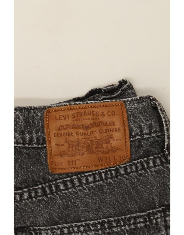 Męskie jeansy Levi's 511 Slim W31 L30 Szara bawełna
