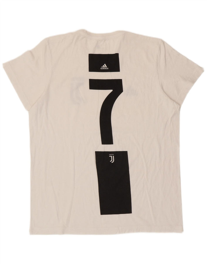 Męska koszulka ADIDAS Juventus z grafiką, duża w kolorze złamanej bieli