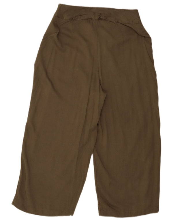Spodnie damskie Oasis o luźnym kroju Capri z wysokim stanem UK 10 Small W30 L21 Khaki