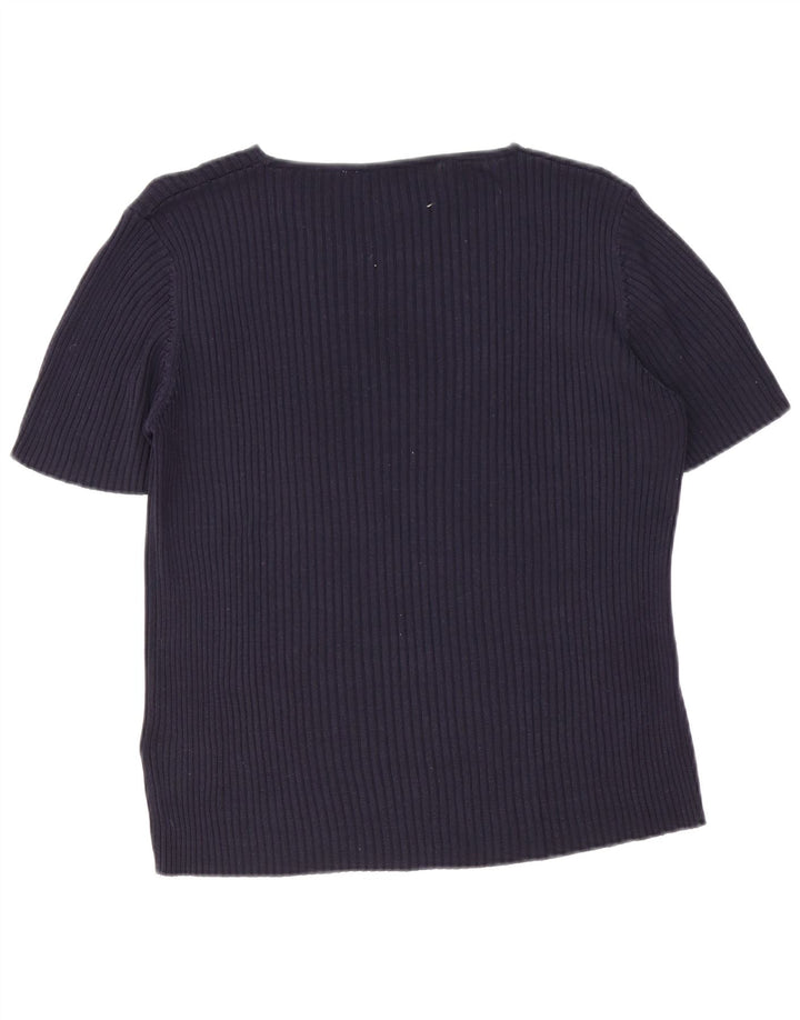 Bluzka damska Marks & Spencer UK 20 2XL Granatowy jedwabny klasyczny