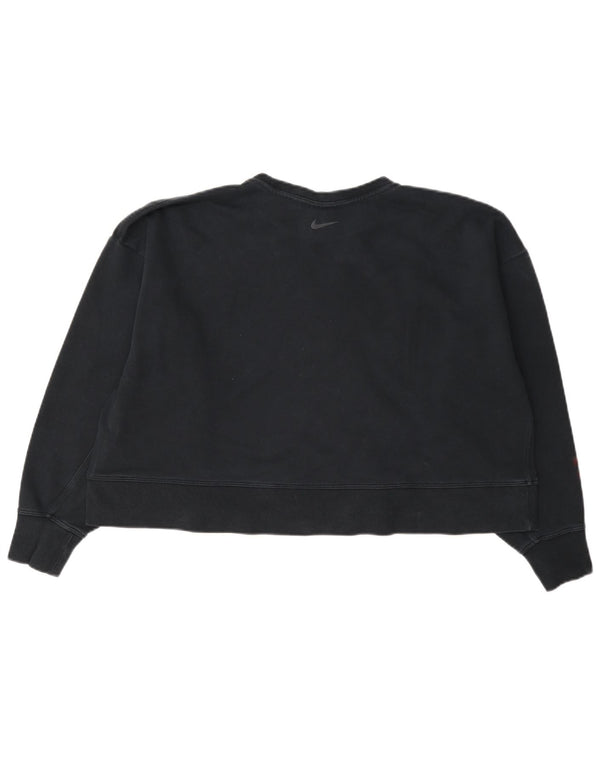Damska bluza Nike Dri Fit Crop Graphic Jumper UK 16, duża, granatowa