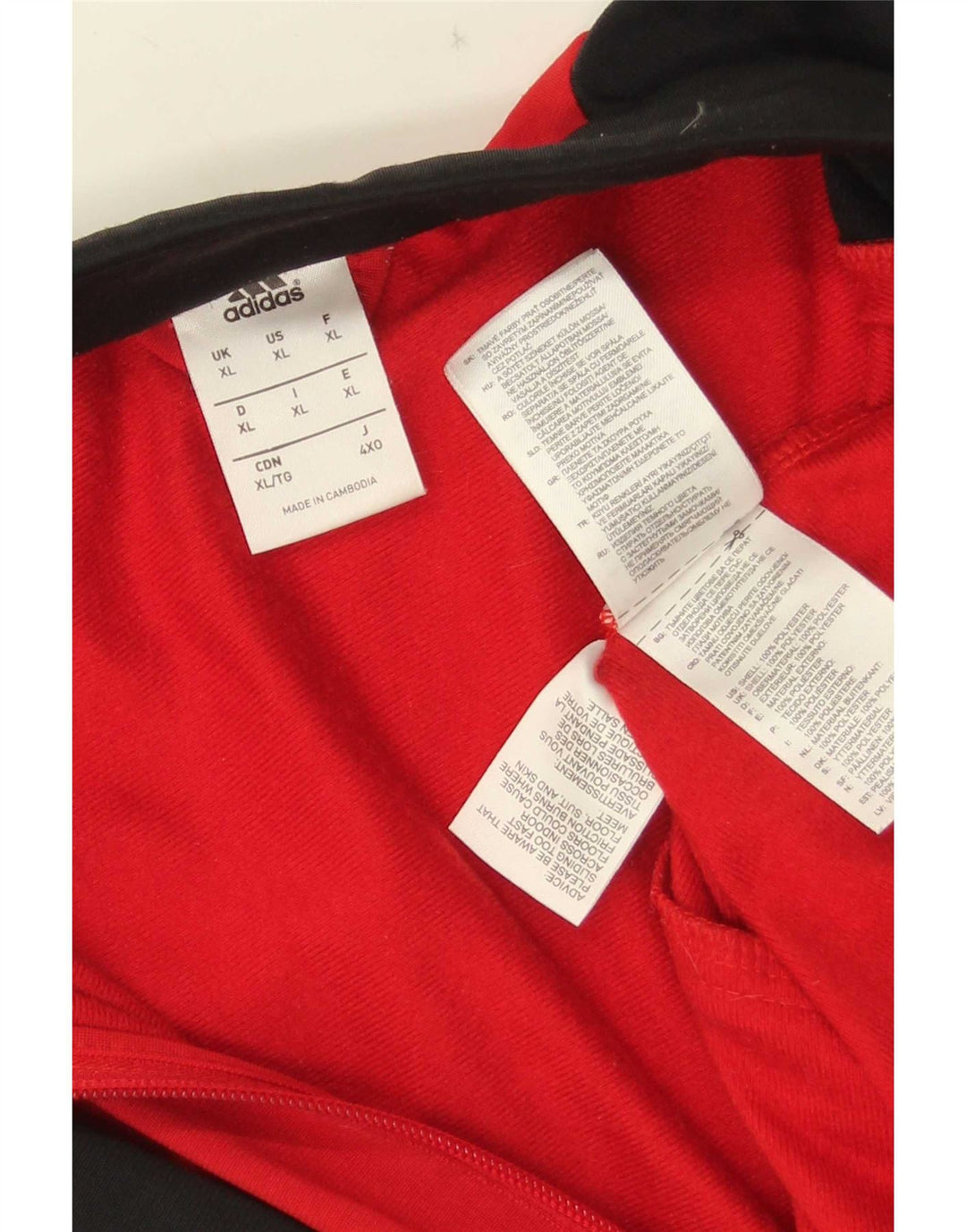 Adidas Męska bluza dresowa XL z poliestru w kolorze czerwonym