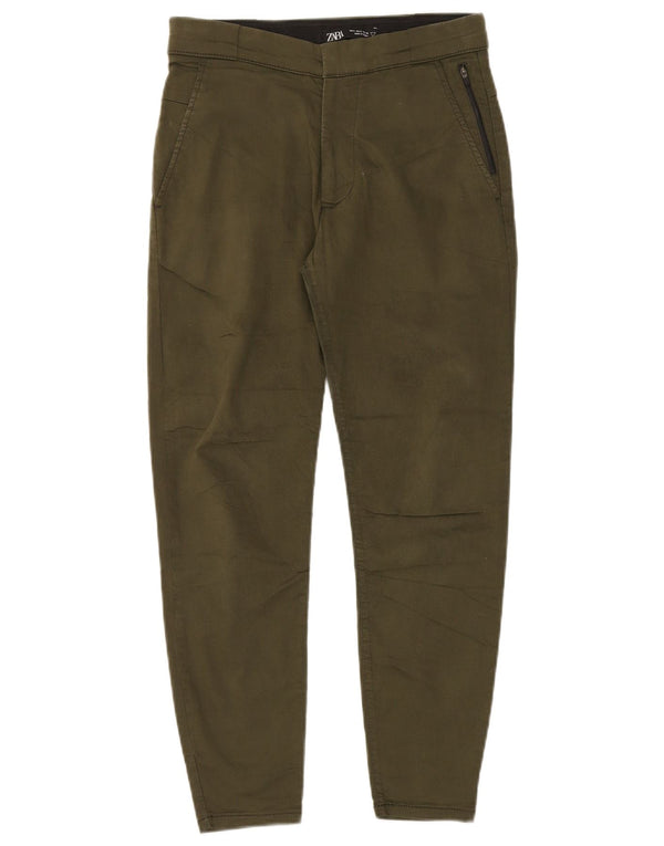 Męskie spodnie typu skinny chino Zara, małe, W30 L26, bawełna khaki