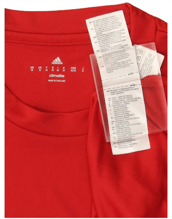 Adidas Męska koszulka Climalite Top, średni czerwony poliester