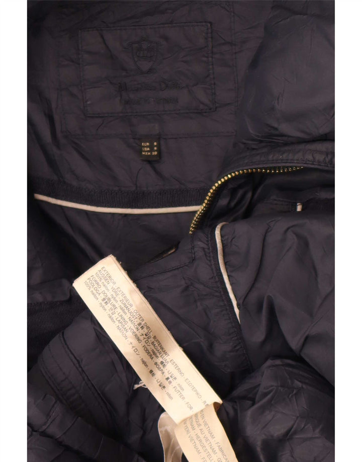 Damski ocieplany płaszcz z kapturem Massimo Dutti UK 10, mały, czarny nylon