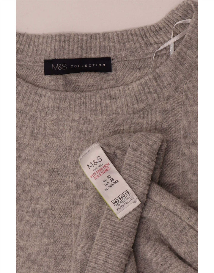 Marks & Spencer Damski sweter oversize z dekoltem w łódkę, UK 10, mały, szary