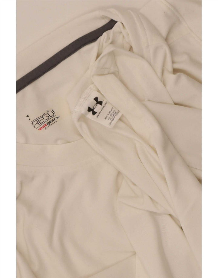 Męska koszulka Under Armour Heat Gear o regularnym kroju, duża, biała, poliestrowa