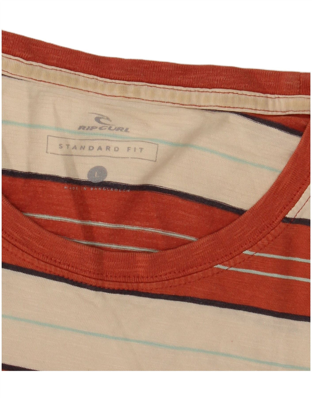 T-shirt męski Rip Curl o standardowym kroju, duży, w pomarańczowe paski