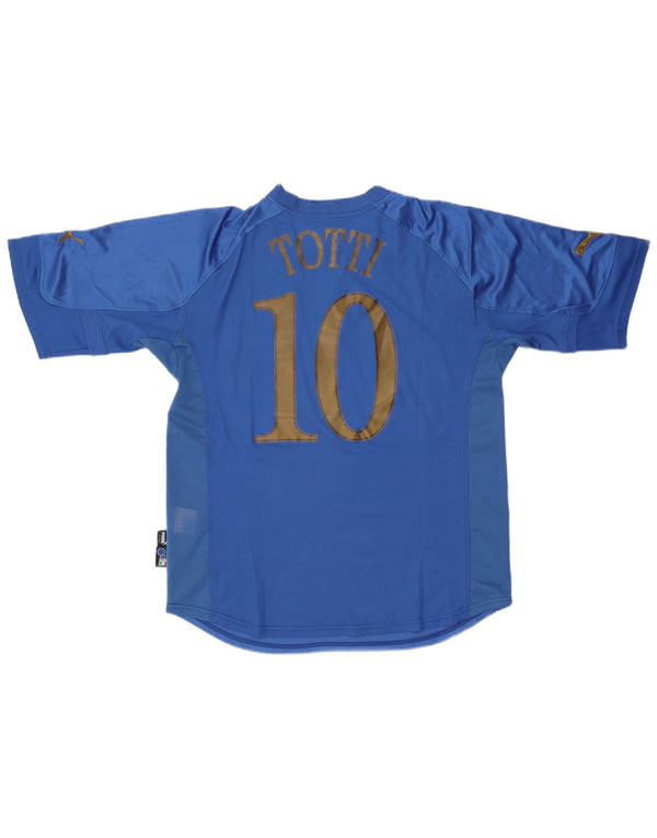 Koszulka domowa Puma Męska Włochy 2004-2006 XL Niebieska, poliestrowa, z blokami kolorów, sportowa