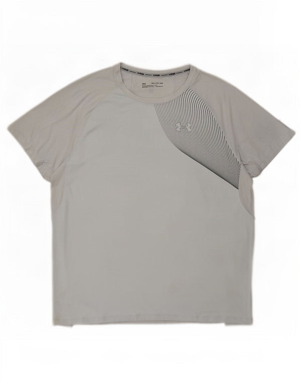 Męski t-shirt Under Armour Heat Gear Graphic Top 2XL w szare prążki