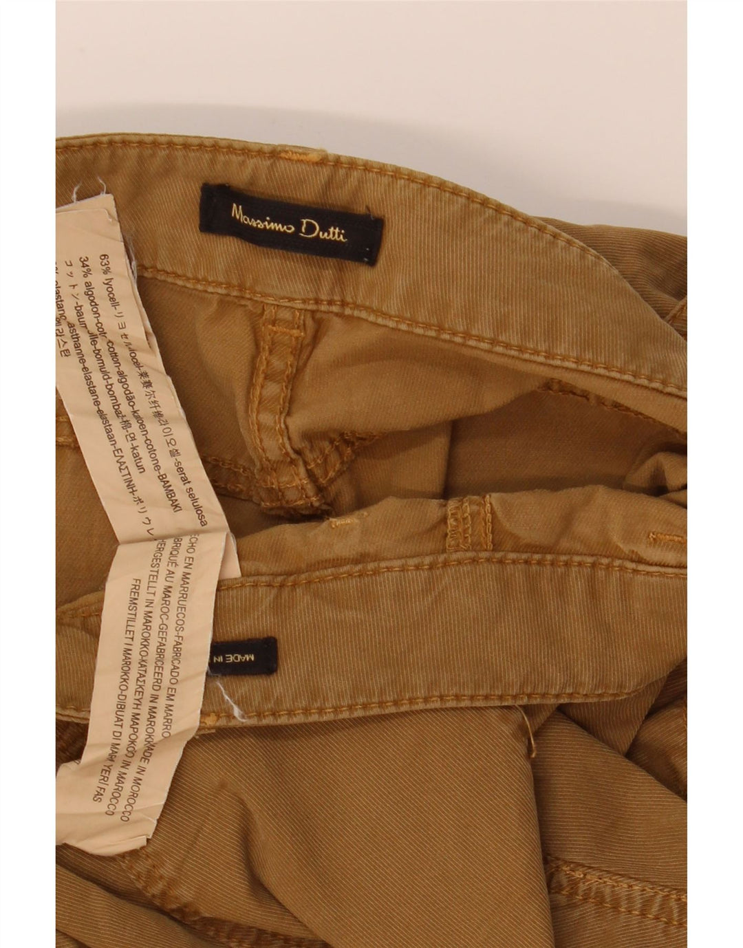 Spodnie damskie Massimo Dutti Slim Cargo EU 38 Small W28 L31 Brązowy Lyocell