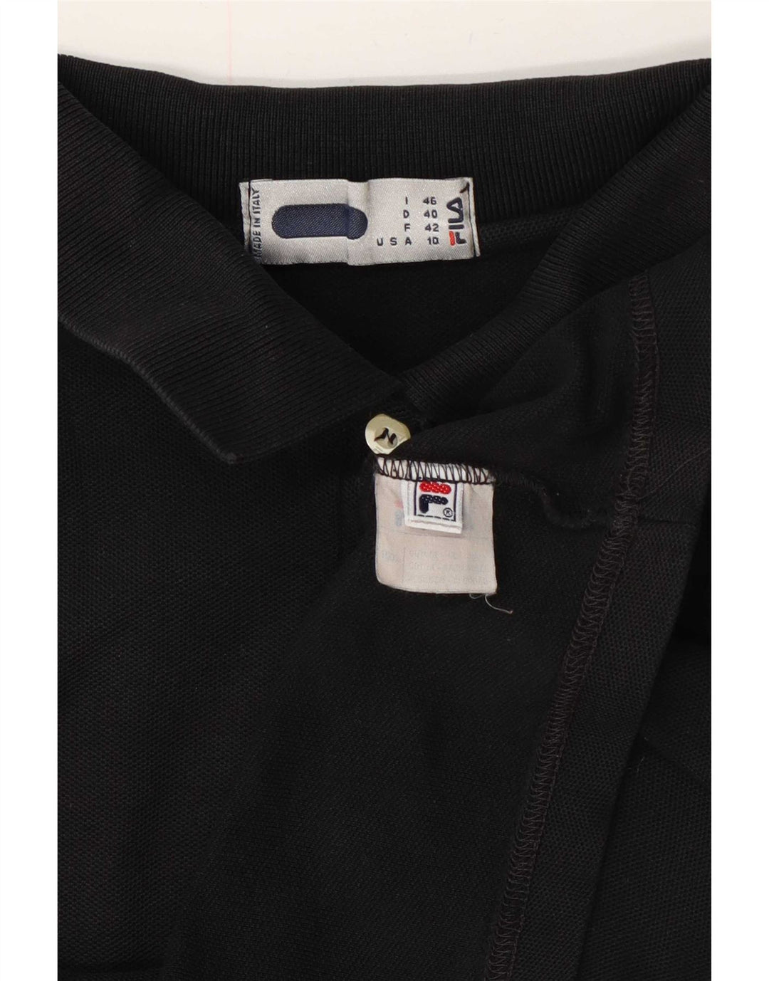 Damska koszulka polo Fila IT 46, duża, czarna, bawełniana