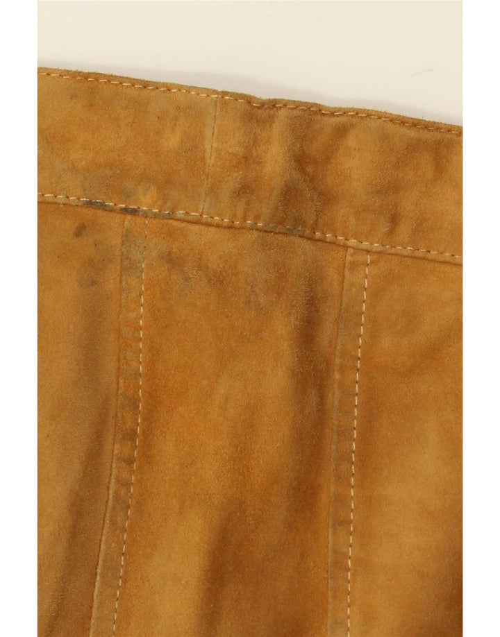 Vintage damska zamszowa rozkloszowana spódnica W26 Small Brown