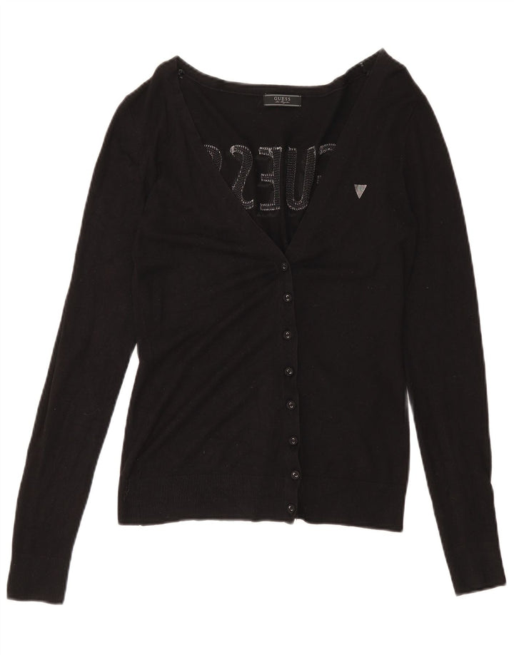 Sweter damski Guess Graphic Cardigan UK 8 Small Black Wiskoza