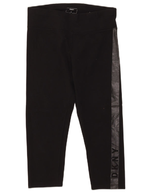 Damskie legginsy Capri Dkny z grafiką UK 12, bawełna w kolorze średniej czerni
