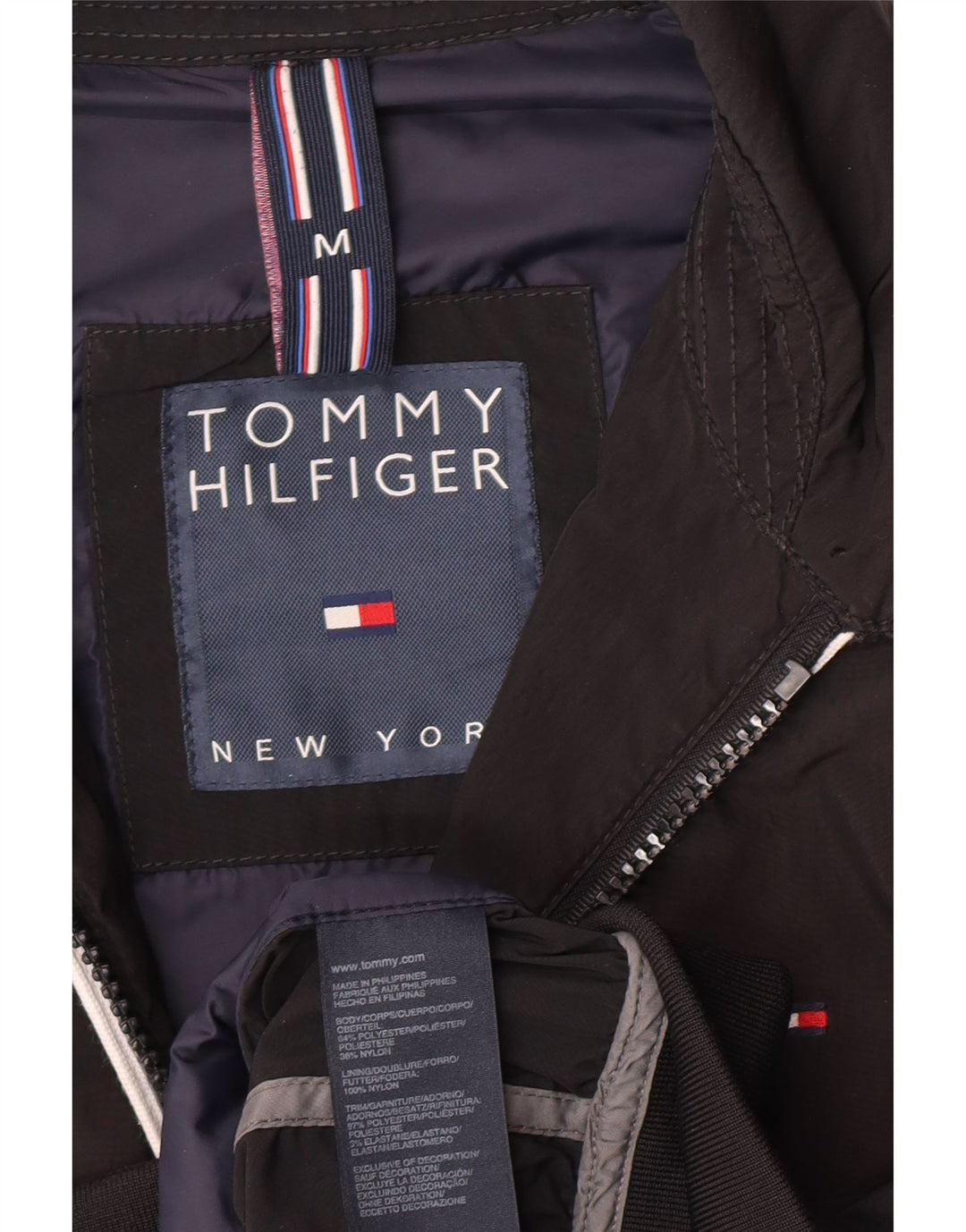 Męska kurtka bomberka Tommy Hilfiger UK 38, średni czarny poliester