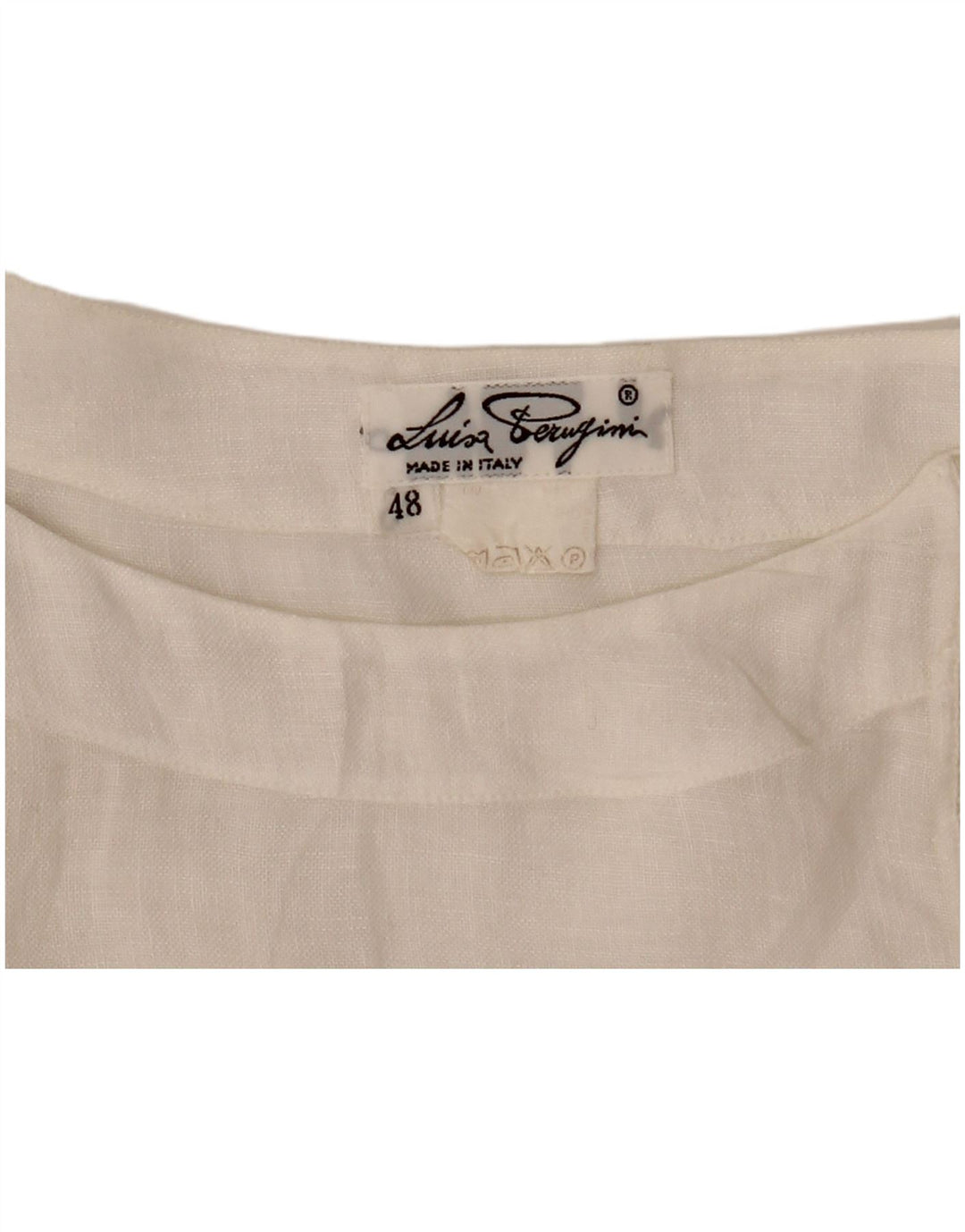 Damska bluzka koszulowa z krótkim rękawem VINTAGE IT 48 XL Biała